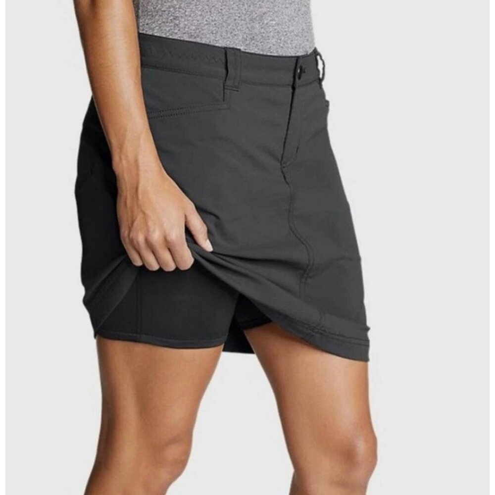 Eddie Bauer Adventurer 2.0 Skort Outdoor UPF Women's 14 Grey Skirt Short Pockets